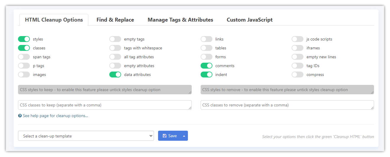 screenshot of Word to HTML